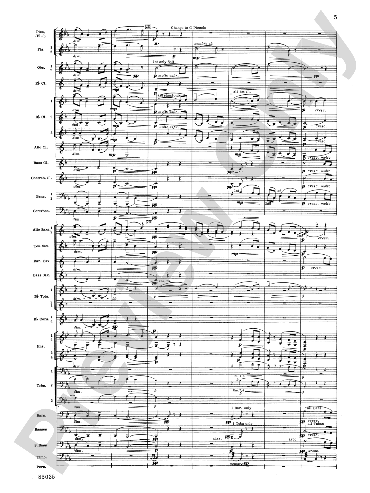 Nimrod (from Elgar's Variations): Concert Band Conductor Score & Parts