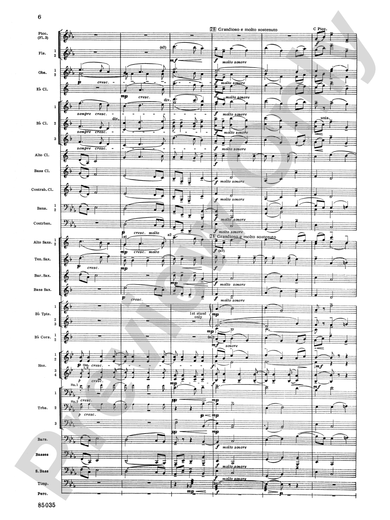 Nimrod (from Elgar's Variations): Concert Band Conductor Score & Parts