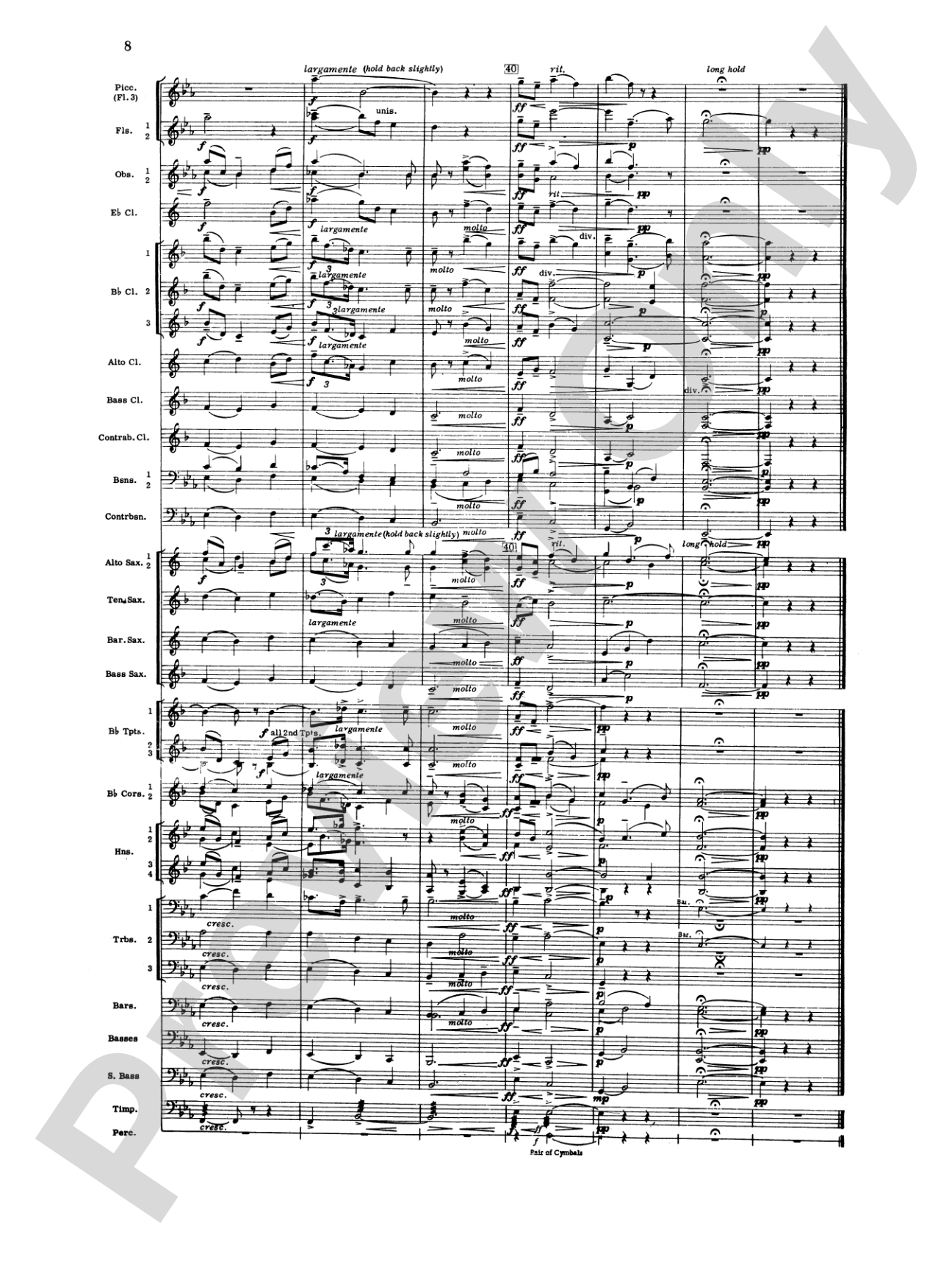 Nimrod (from Elgar's Variations): Concert Band Conductor Score & Parts