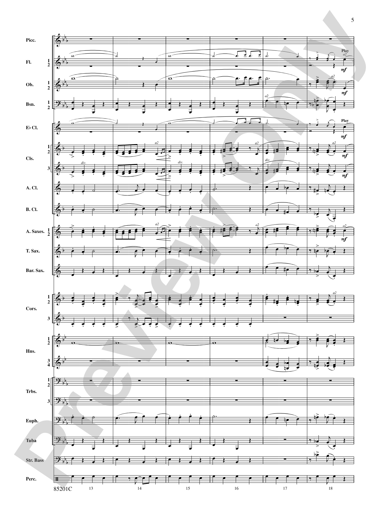 The Syncopated Clock: Concert Band Conductor Score & Parts