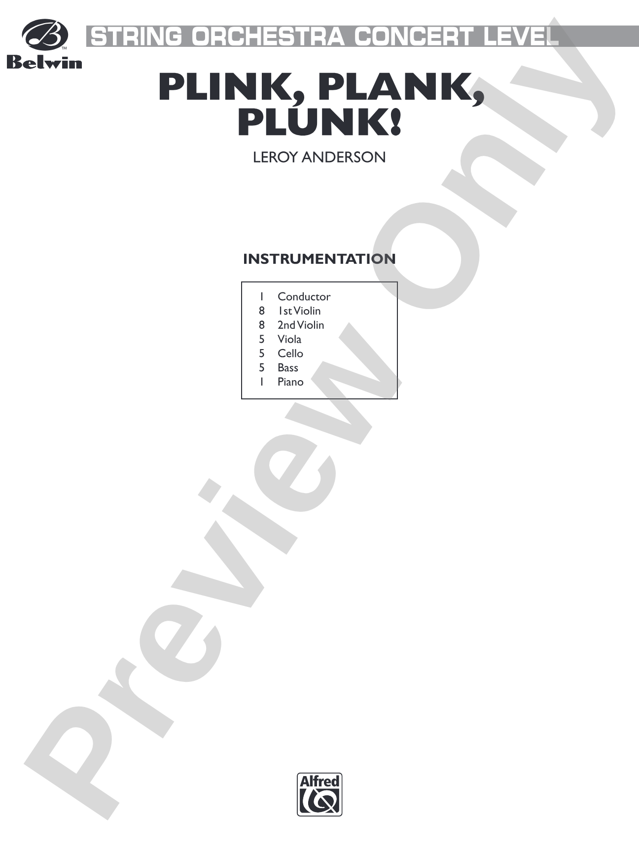 Plink, Plank, Plunk!: String Orchestra Conductor Score & Parts