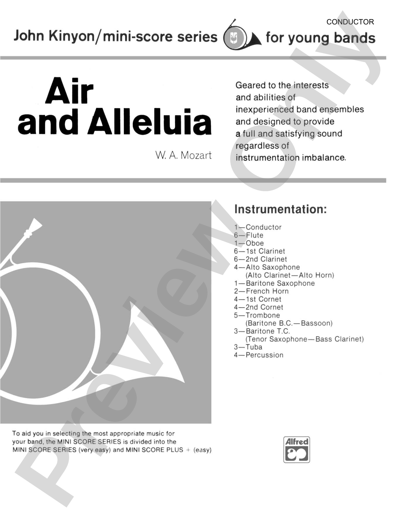 Air and Alleluia: Concert Band Conductor Score & Parts