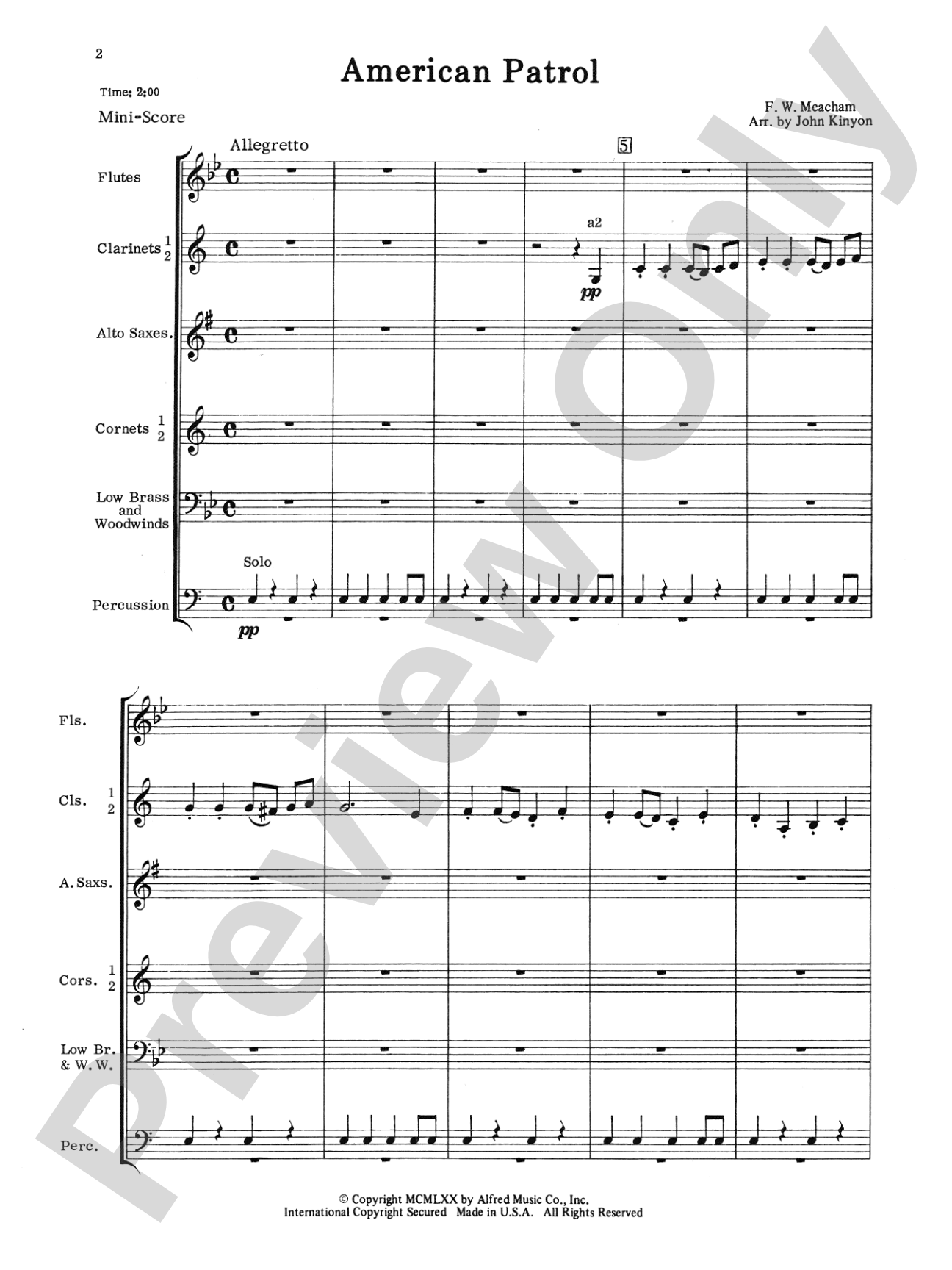 American Patrol: Concert Band Conductor Score & Parts