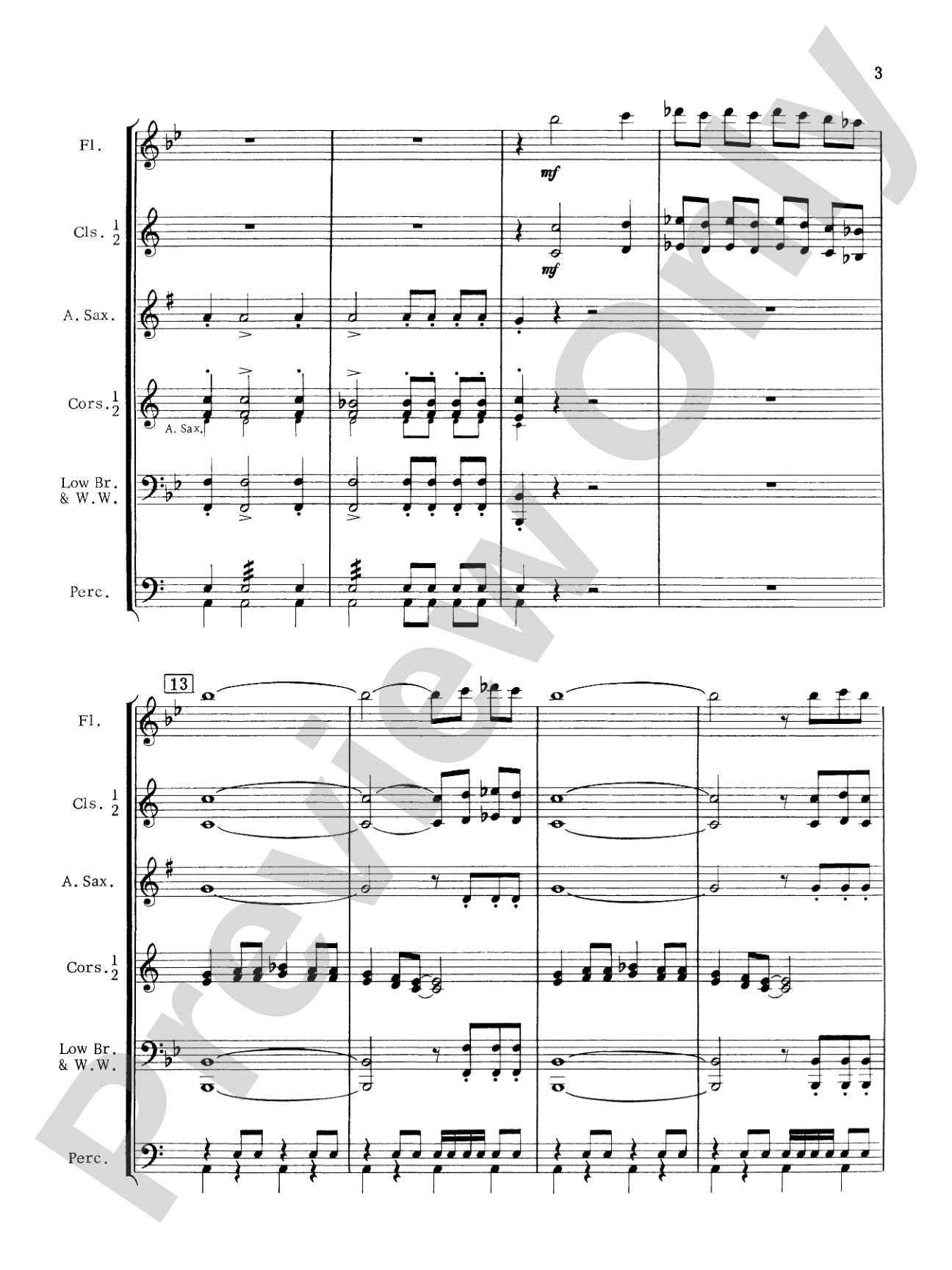 The Blue Rock (with optional Drum Set part): Concert Band Conductor Score & Parts
