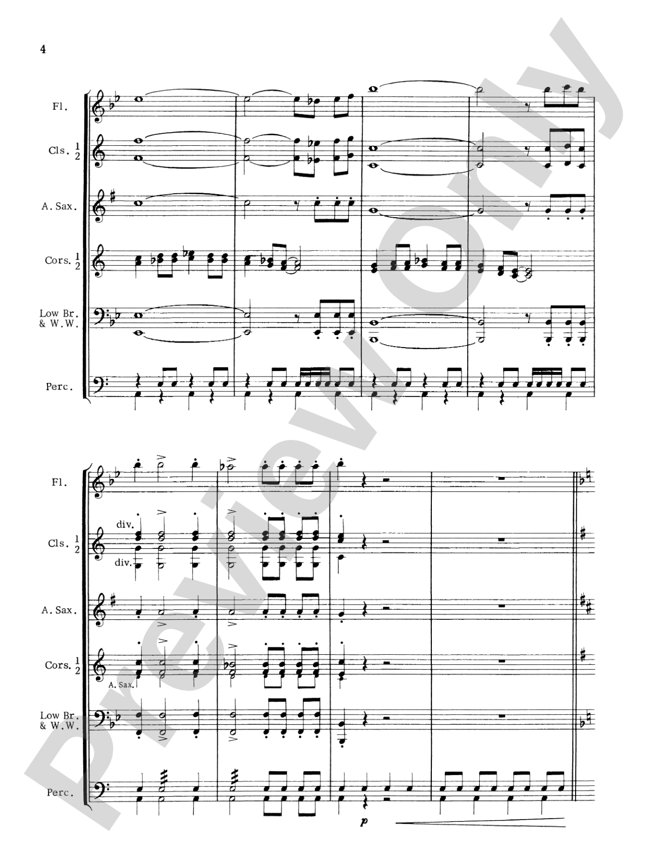 The Blue Rock (with optional Drum Set part): Concert Band Conductor Score & Parts