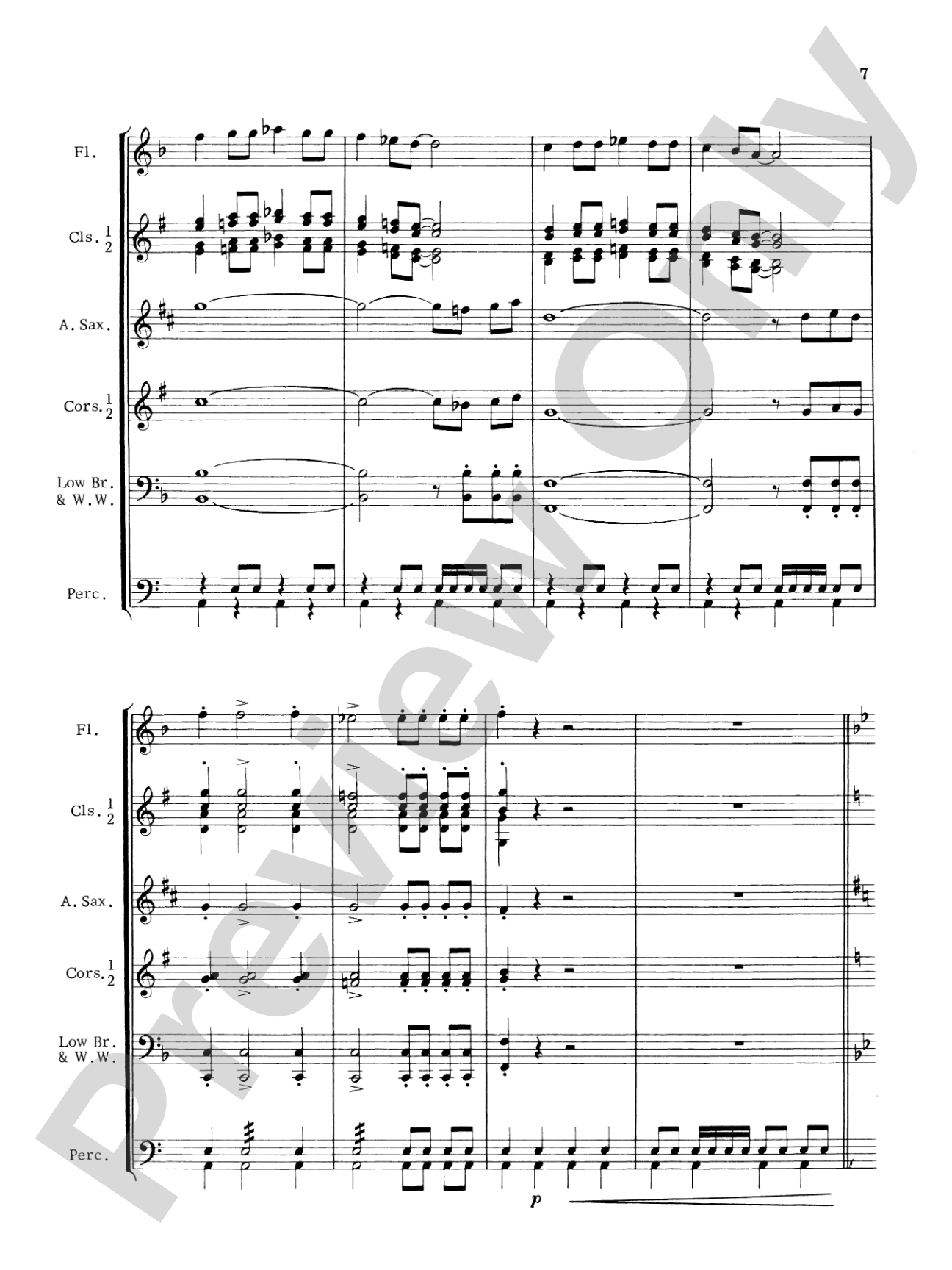 The Blue Rock (with optional Drum Set part): Concert Band Conductor Score & Parts
