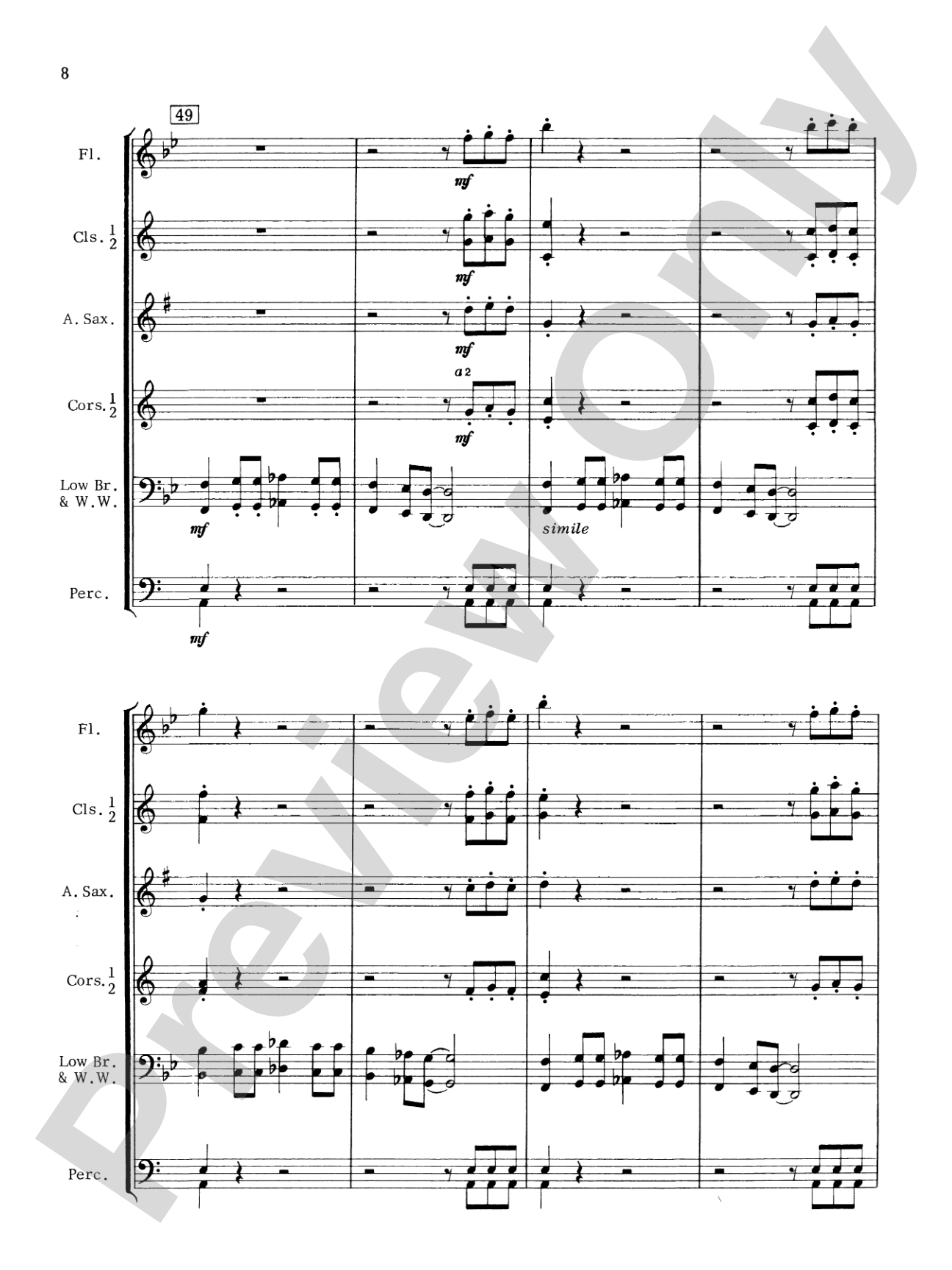 The Blue Rock (with optional Drum Set part): Concert Band Conductor Score & Parts
