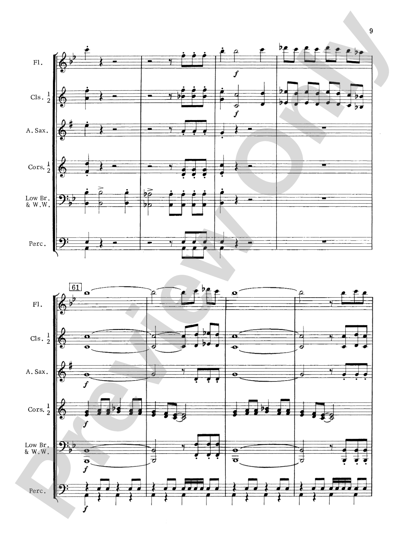 The Blue Rock (with optional Drum Set part): Concert Band Conductor Score & Parts