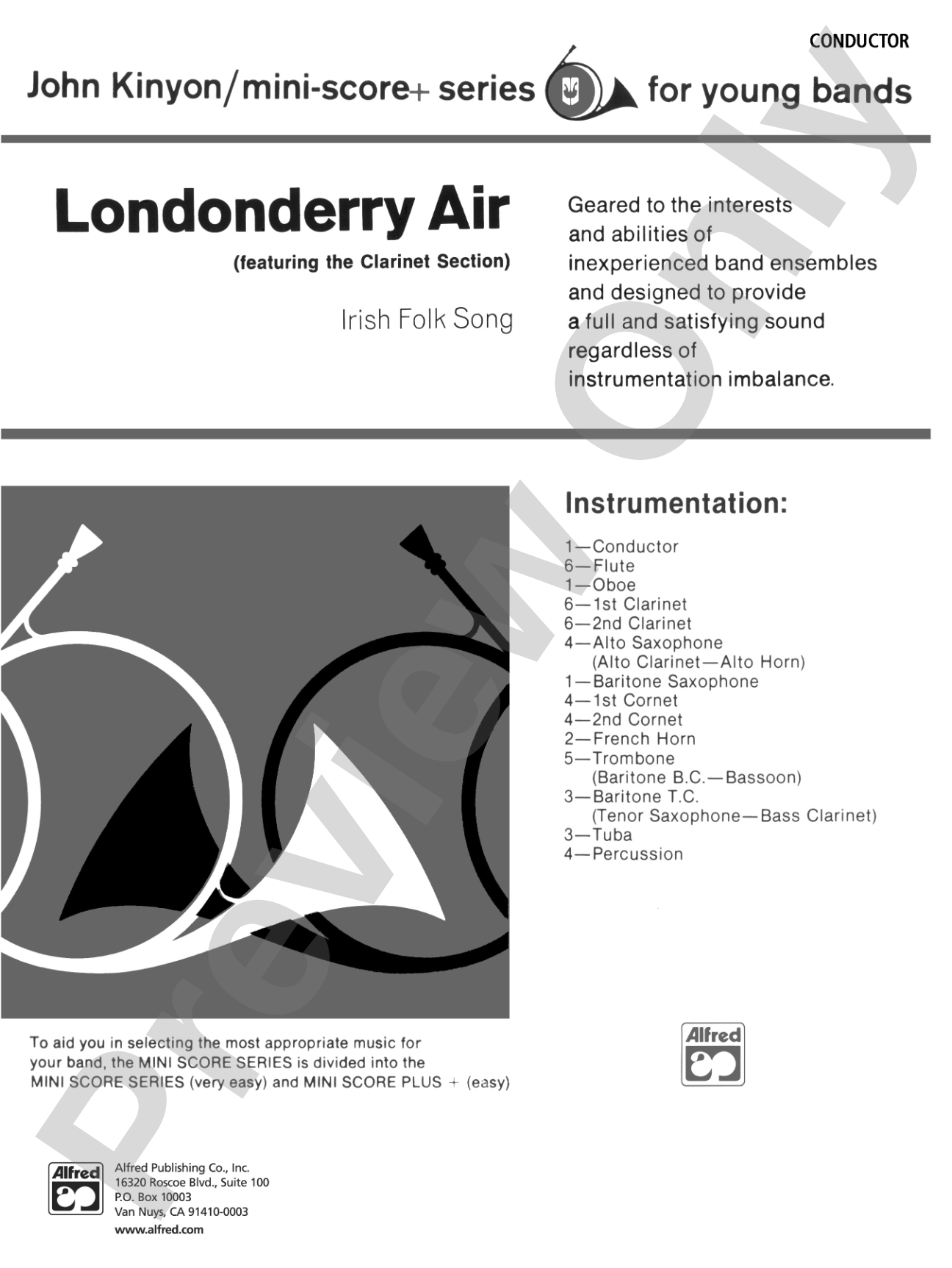 Londonderry Air (featuring the Clarinet section): Concert Band Conductor Score & Parts