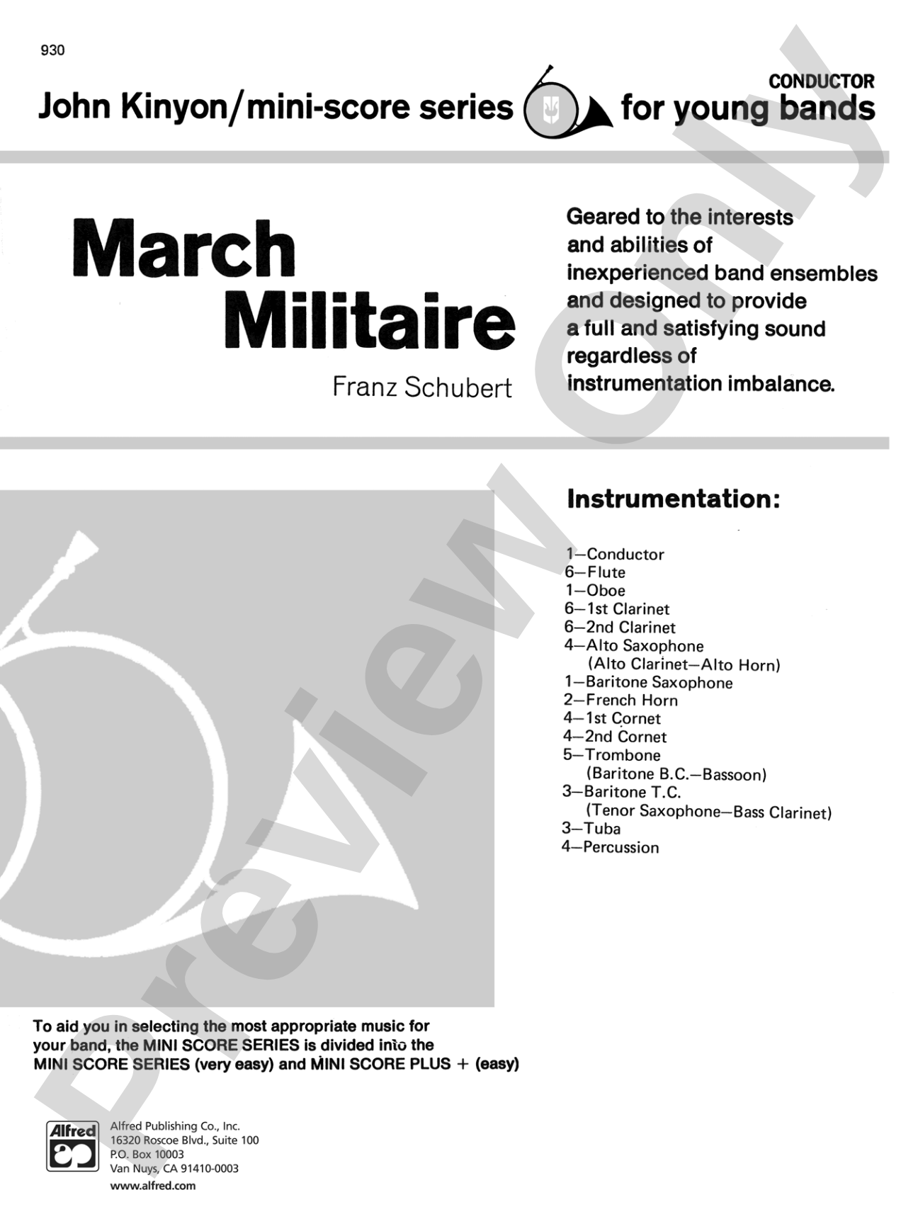 March Militaire: Concert Band Conductor Score & Parts