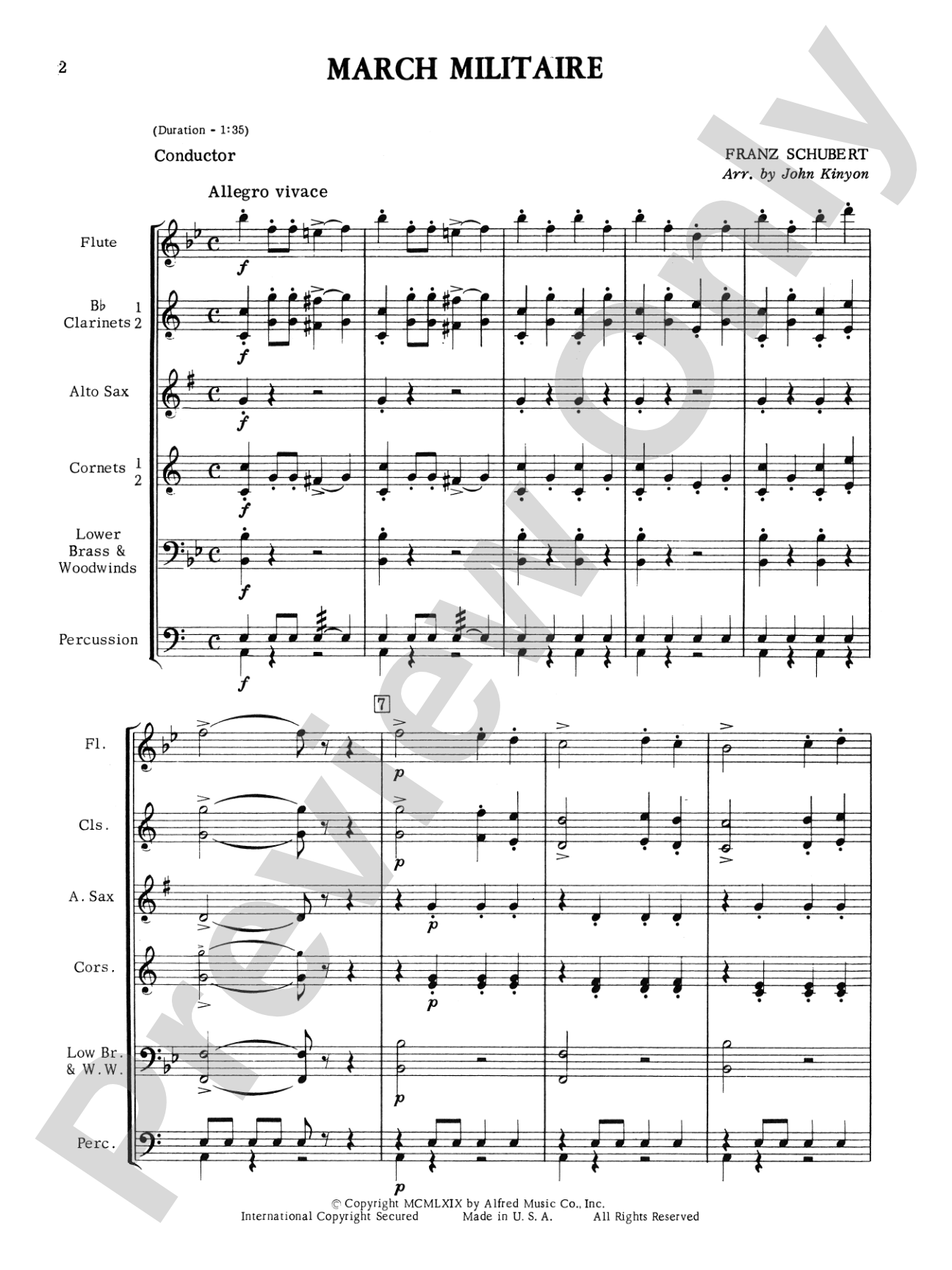 March Militaire: Concert Band Conductor Score & Parts