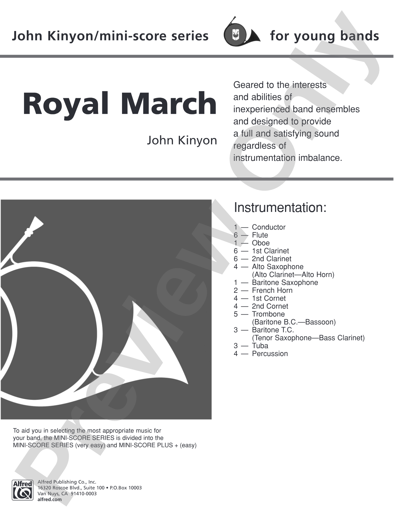 Royal March: Concert Band Conductor Score & Parts
