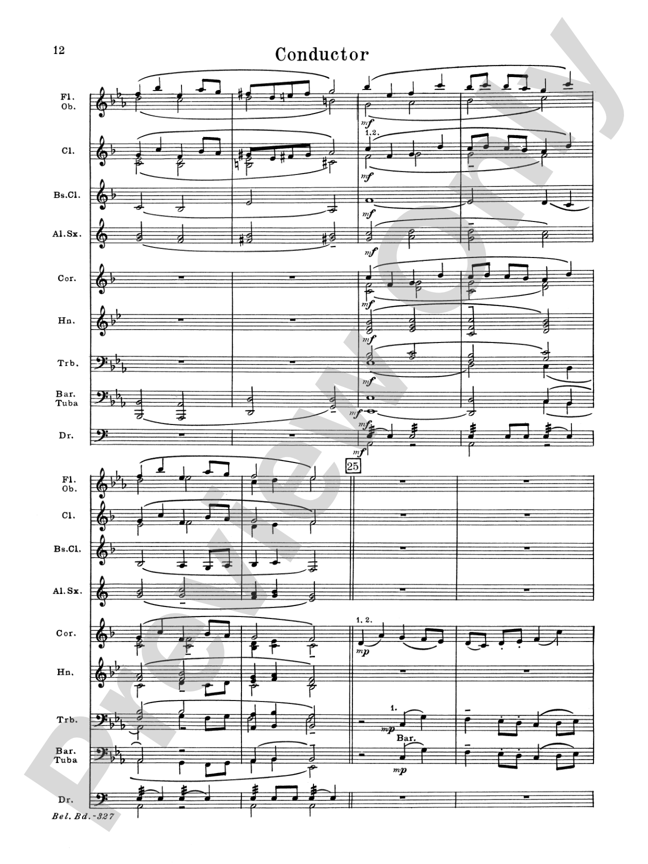 Sonatina for Band: Concert Band Conductor Score & Parts