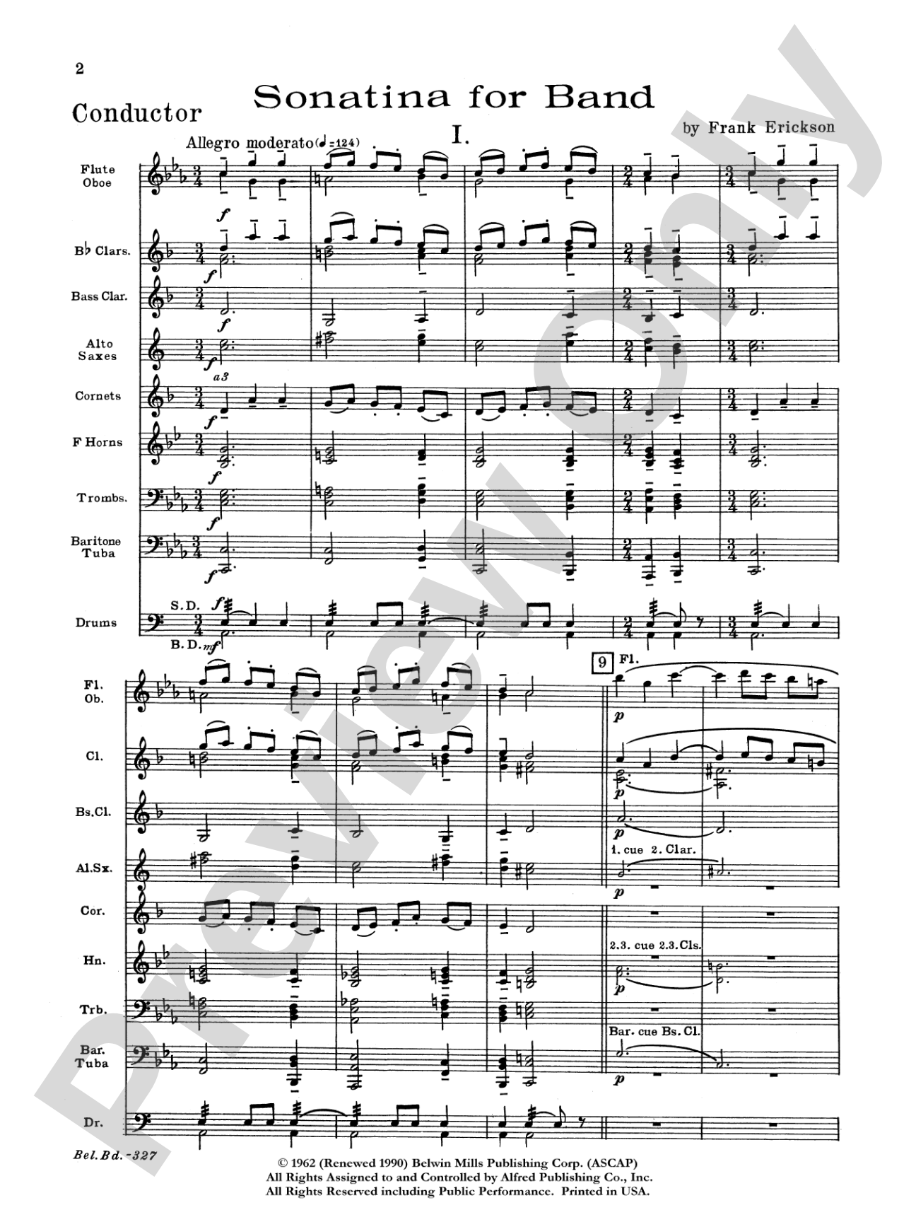 Sonatina for Band: Concert Band Conductor Score & Parts