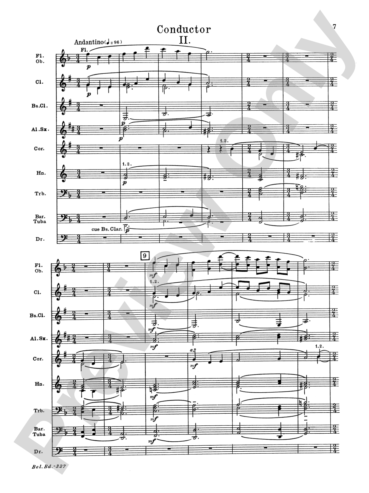 Sonatina for Band: Concert Band Conductor Score & Parts