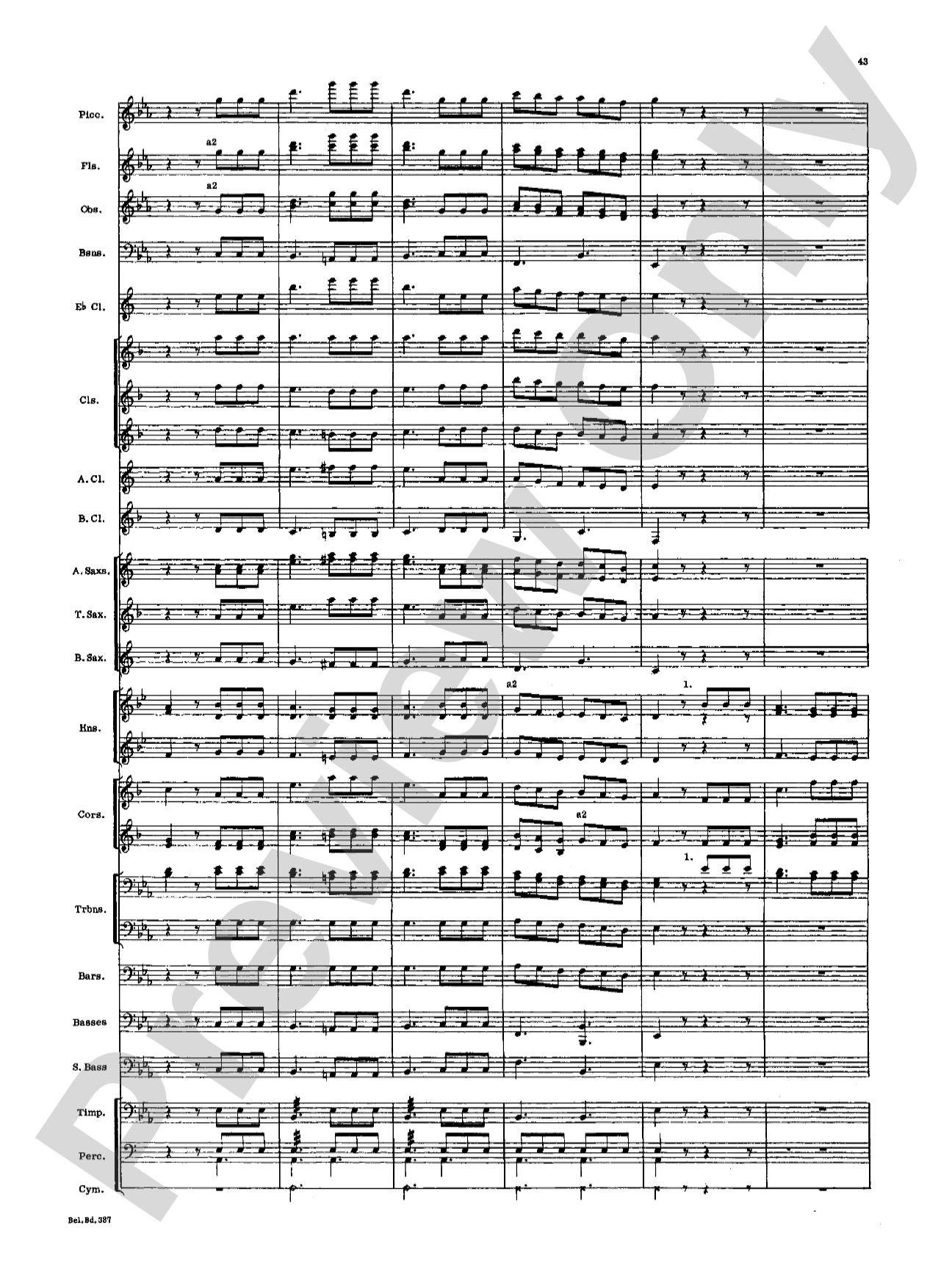 March and Procession of Bacchus: Concert Band Conductor Score & Parts