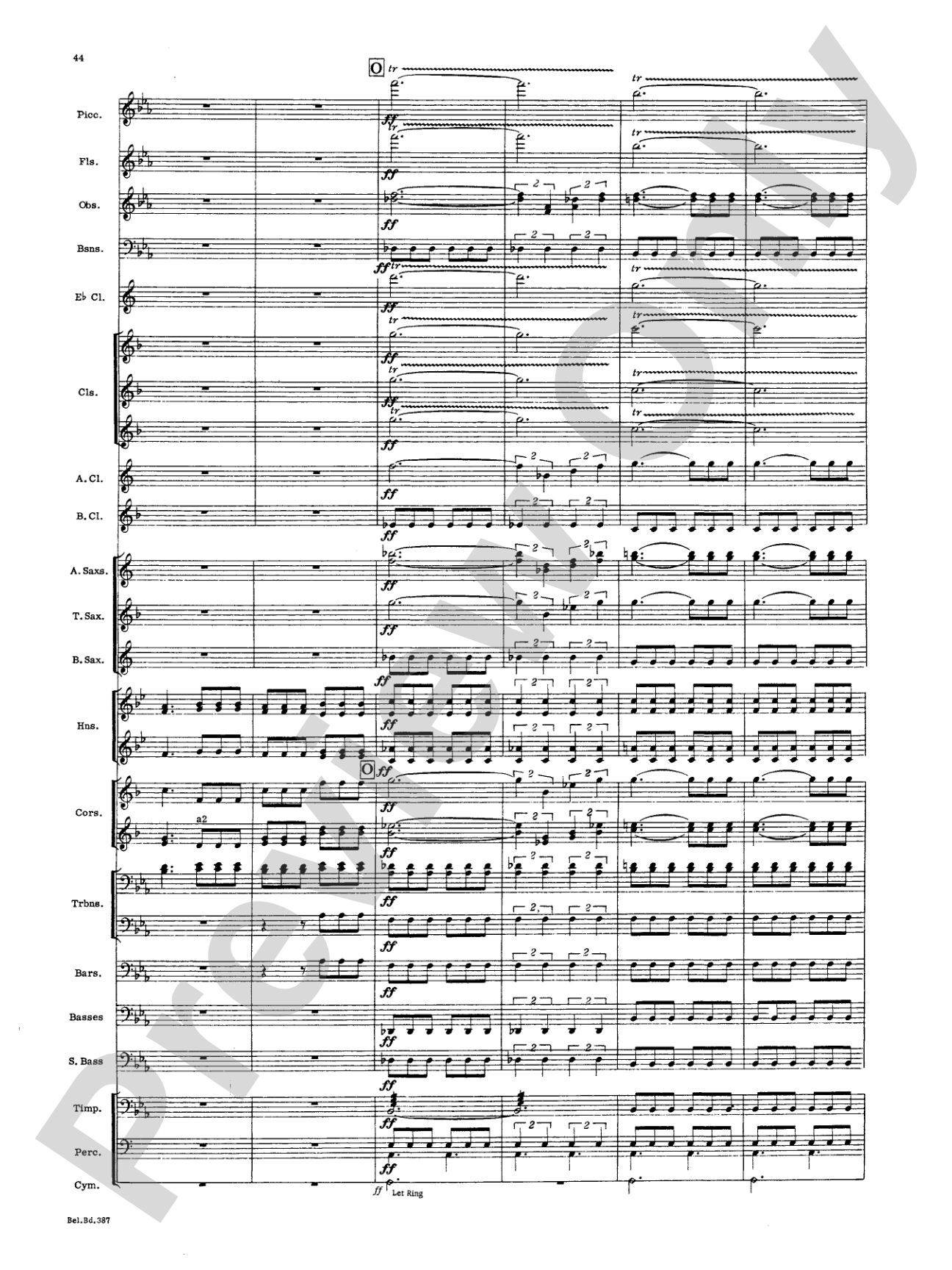 March and Procession of Bacchus: Concert Band Conductor Score & Parts