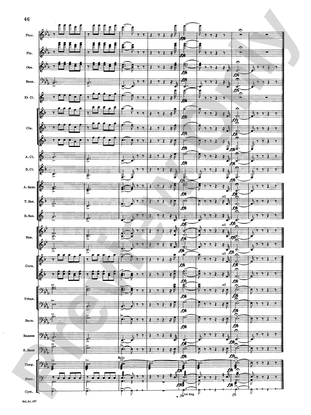 March and Procession of Bacchus: Concert Band Conductor Score & Parts