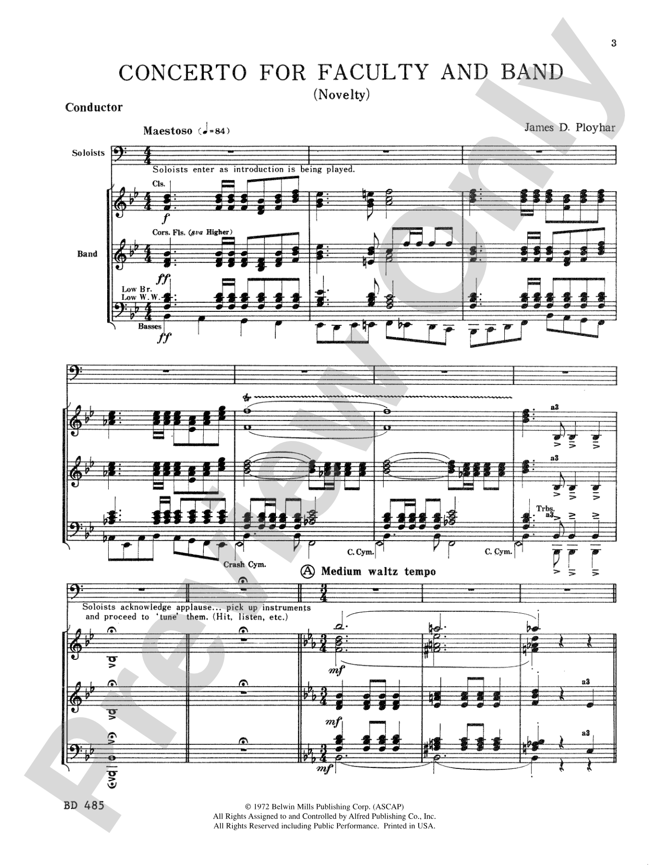 Concerto for Faculty and Band: Concert Band Conductor Score & Parts
