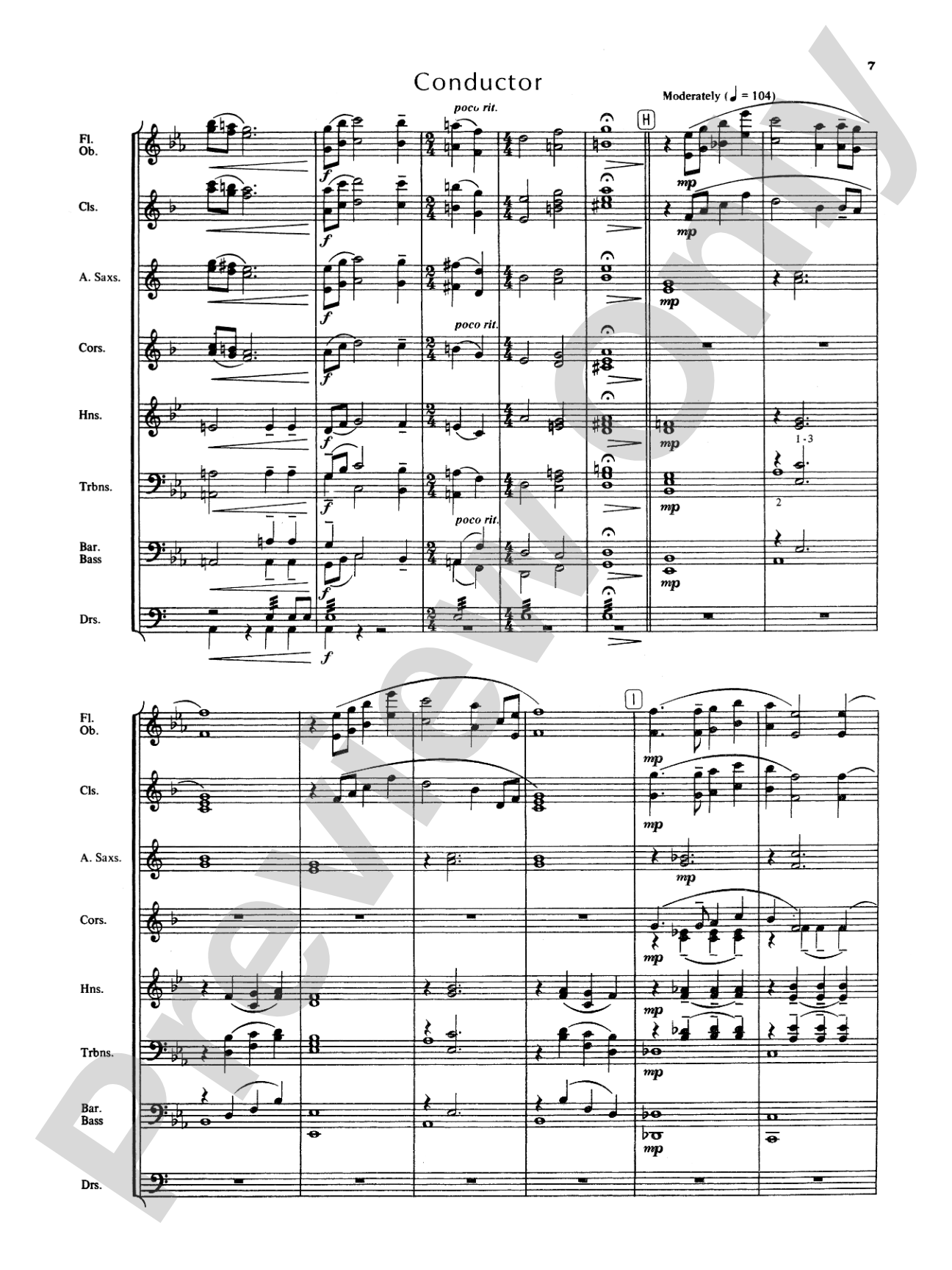 Blue Ridge Overture: Concert Band Conductor Score & Parts