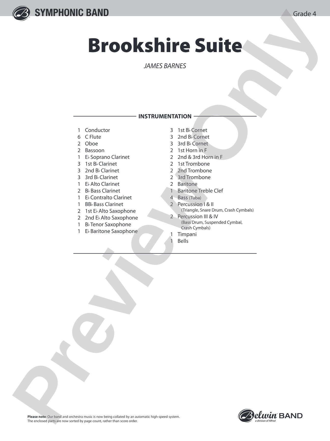 Brookshire Suite: Score