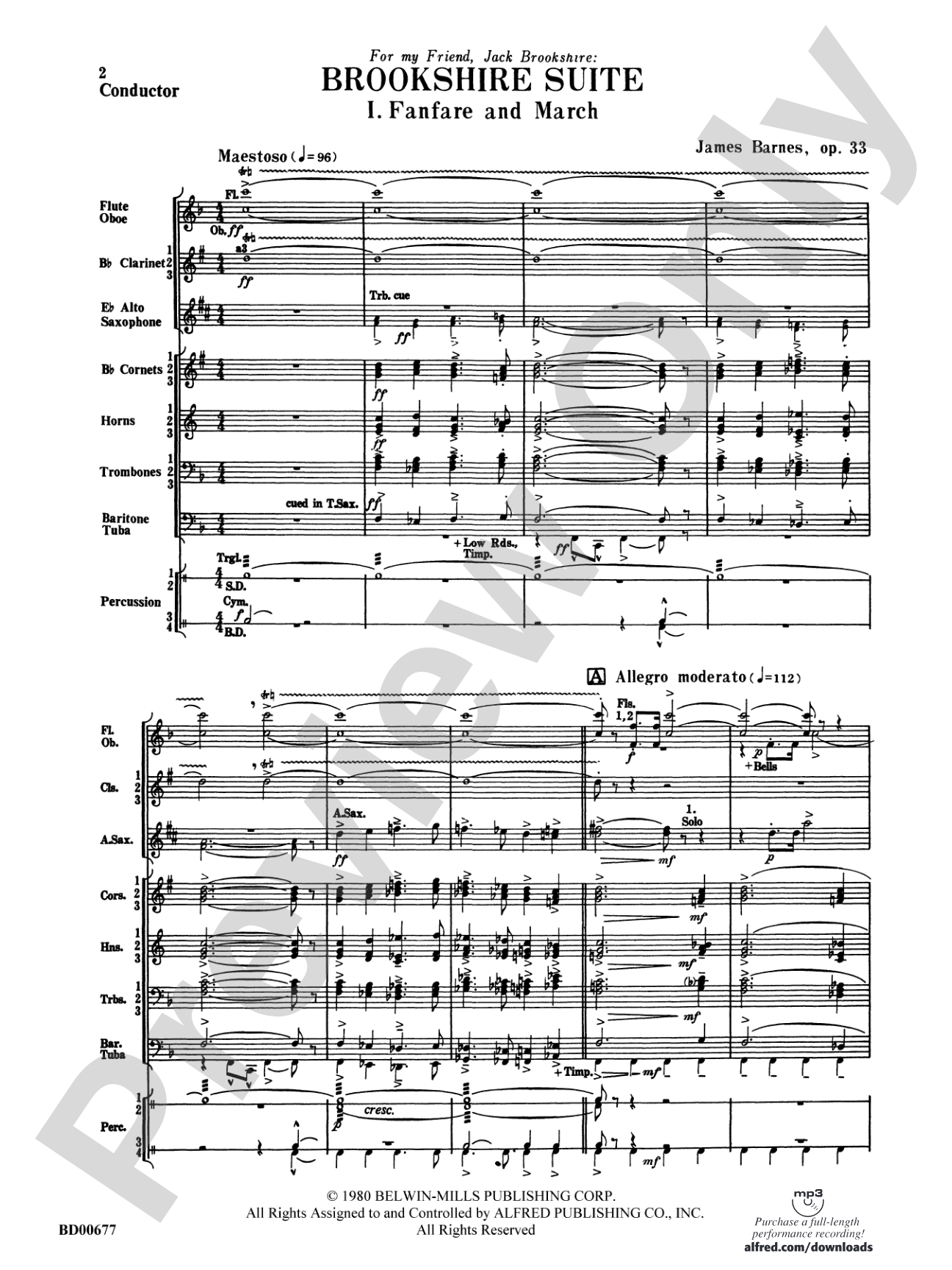 Brookshire Suite: Score