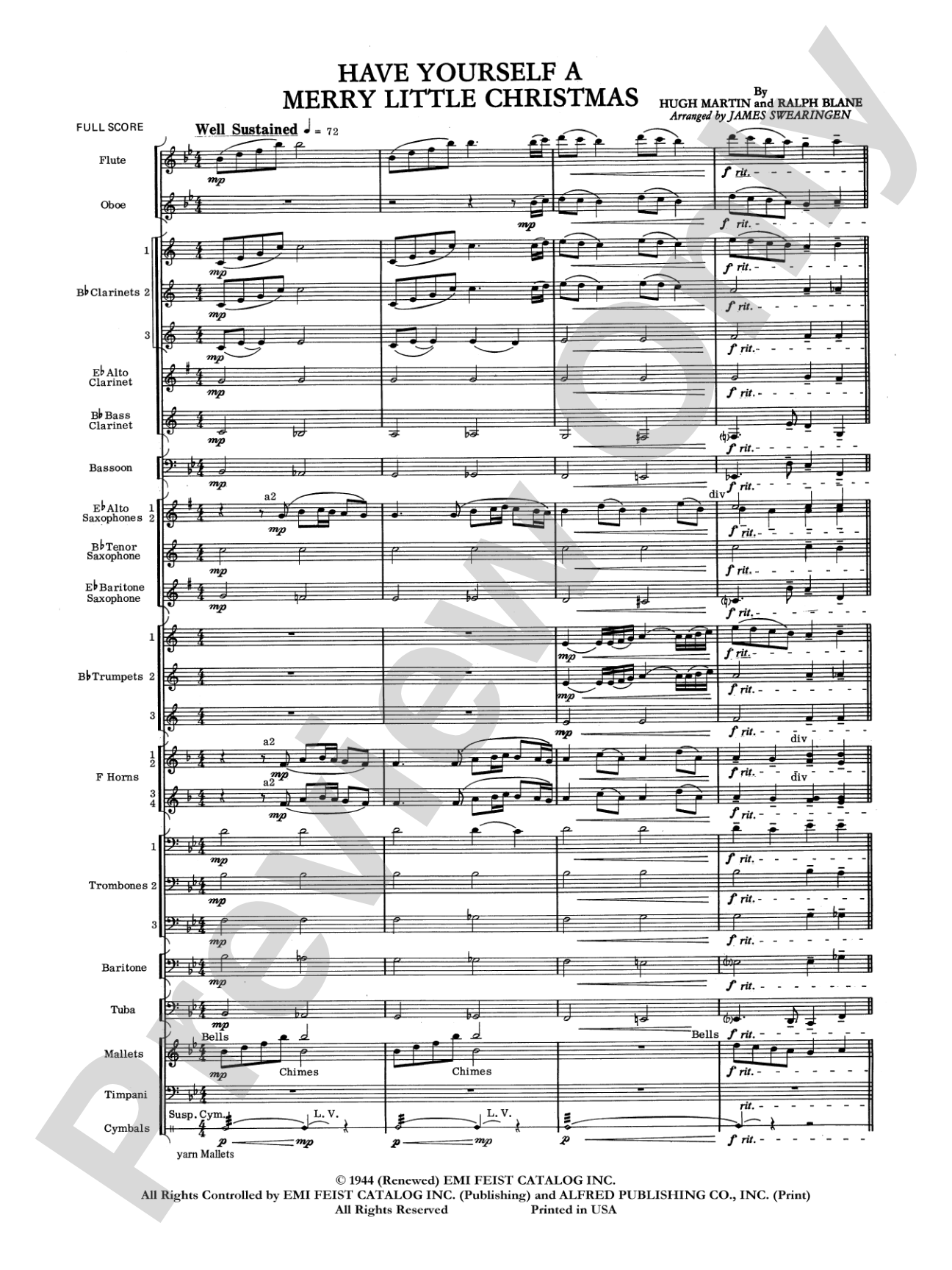 Have Yourself a Merry Little Christmas: Concert Band Conductor Score & Parts