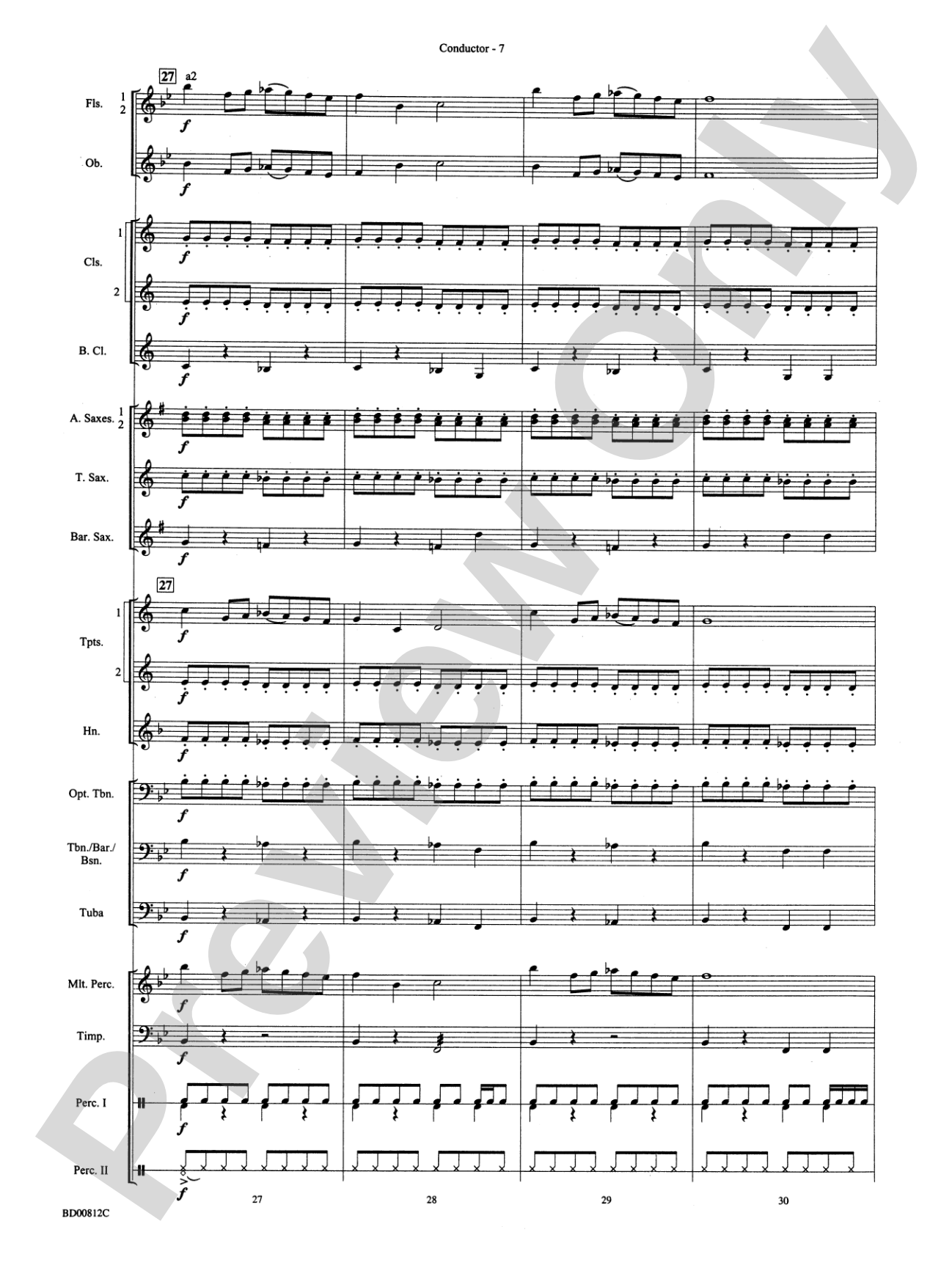 Portsmouth Overture: Concert Band Conductor Score & Parts