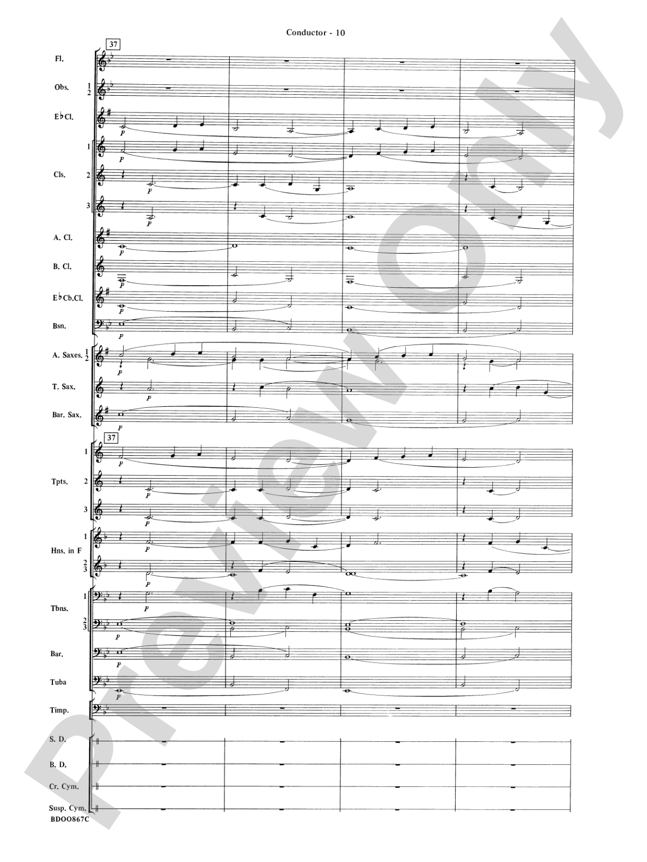Aria Cantabile: Concert Band Conductor Score & Parts
