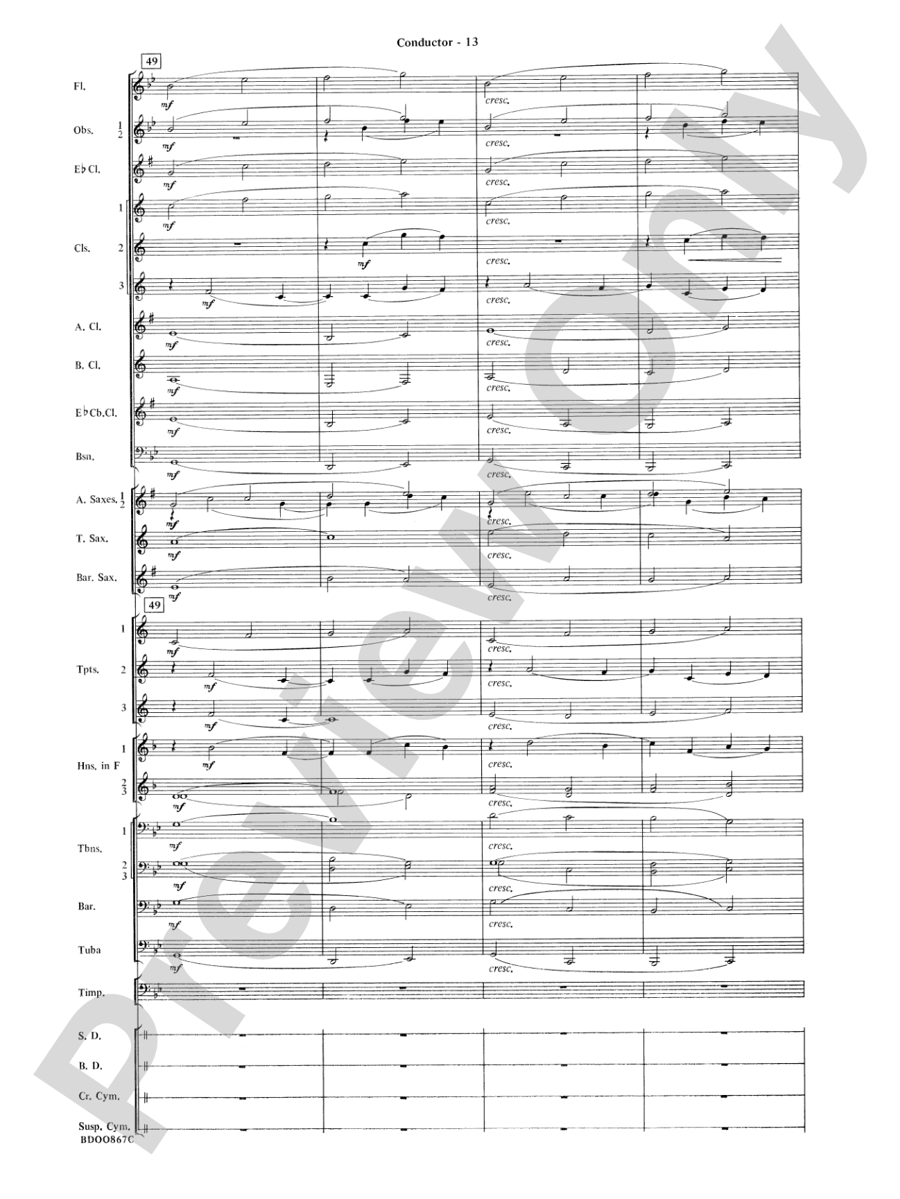 Aria Cantabile: Concert Band Conductor Score & Parts
