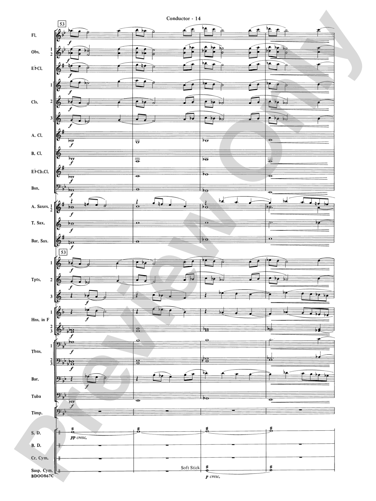 Aria Cantabile: Concert Band Conductor Score & Parts