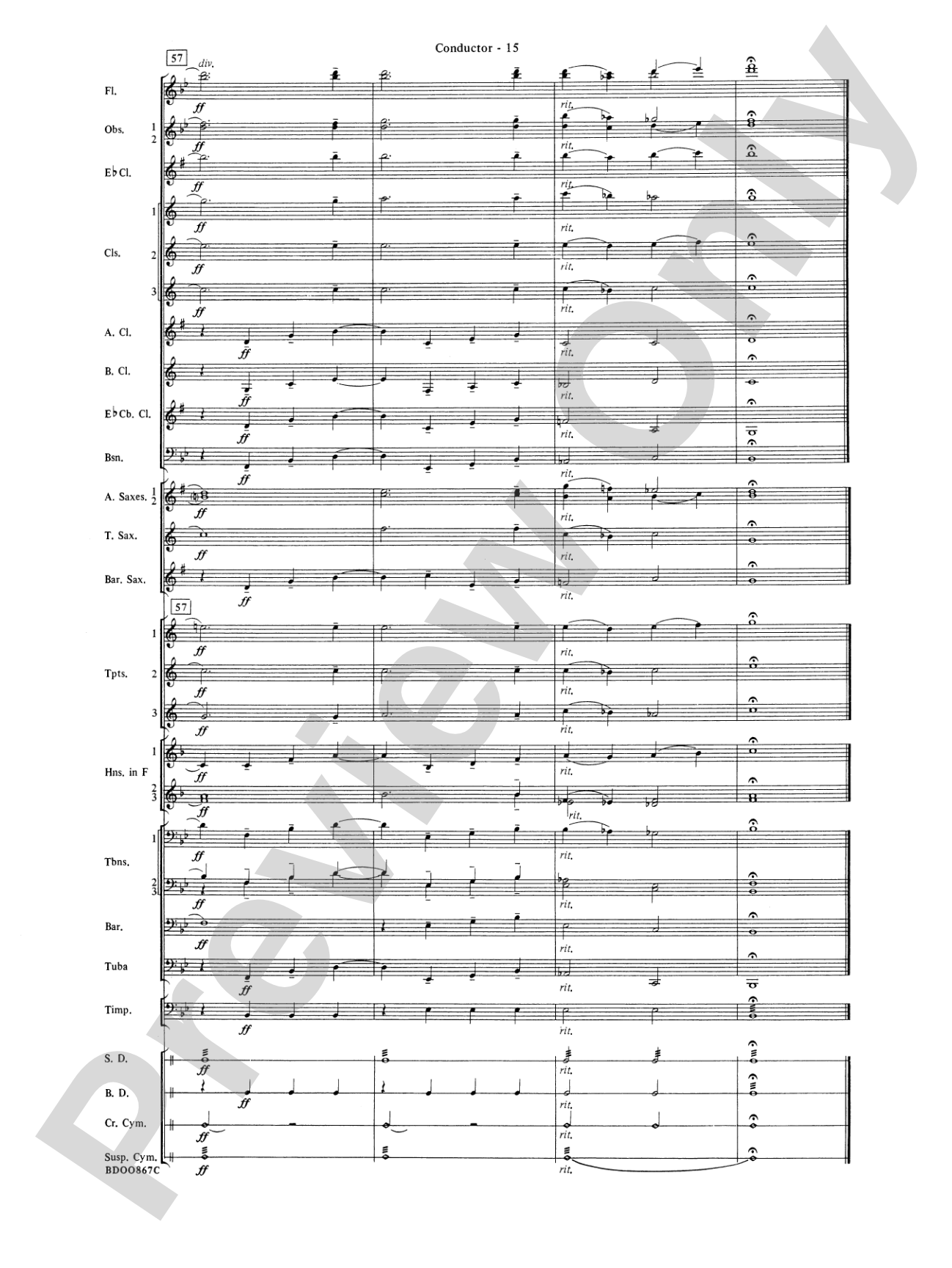 Aria Cantabile: Concert Band Conductor Score & Parts