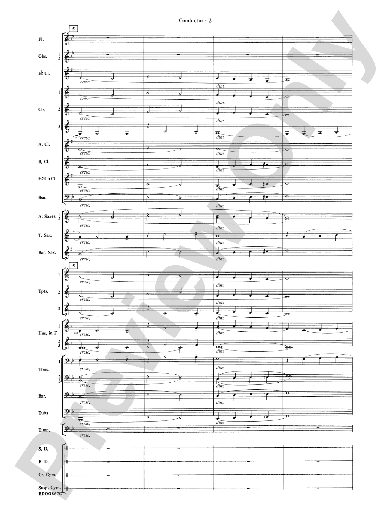 Aria Cantabile: Concert Band Conductor Score & Parts