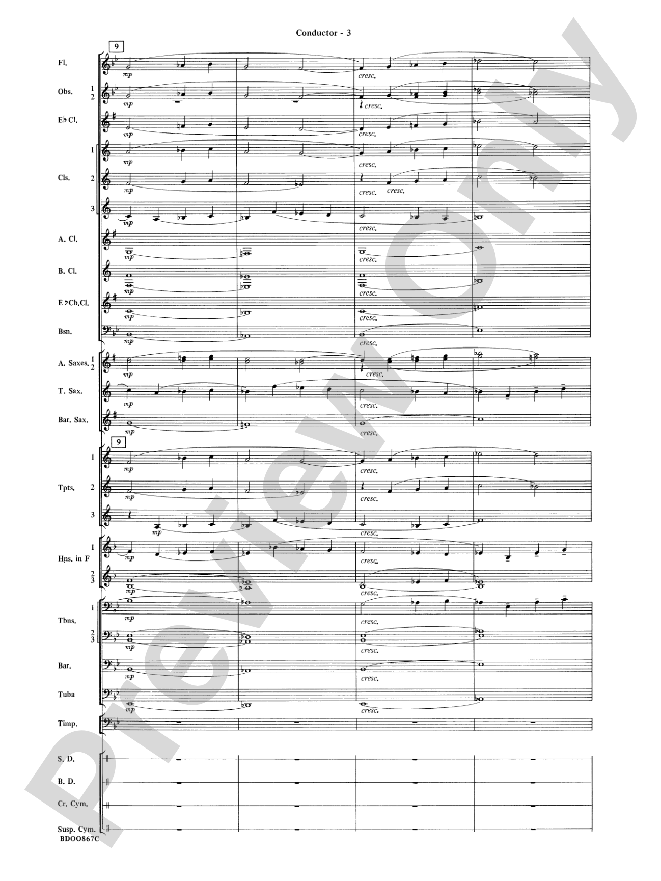 Aria Cantabile: Concert Band Conductor Score & Parts