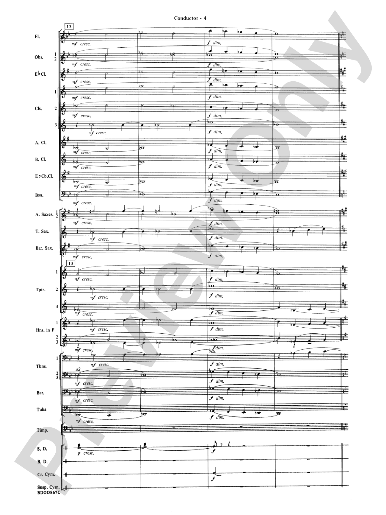 Aria Cantabile: Concert Band Conductor Score & Parts