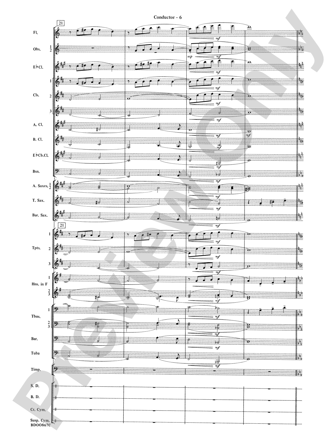 Aria Cantabile: Concert Band Conductor Score & Parts