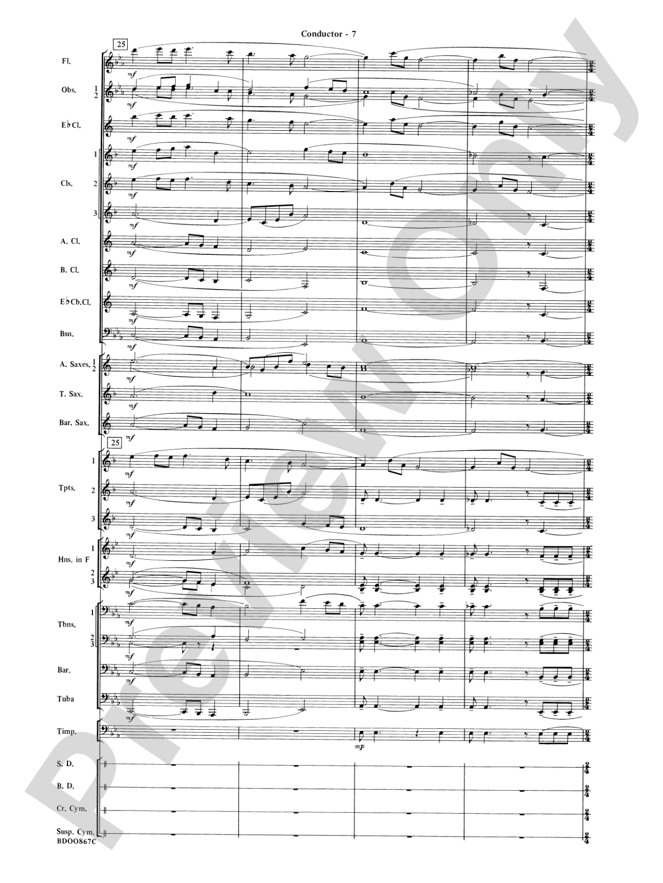 Aria Cantabile: Concert Band Conductor Score & Parts