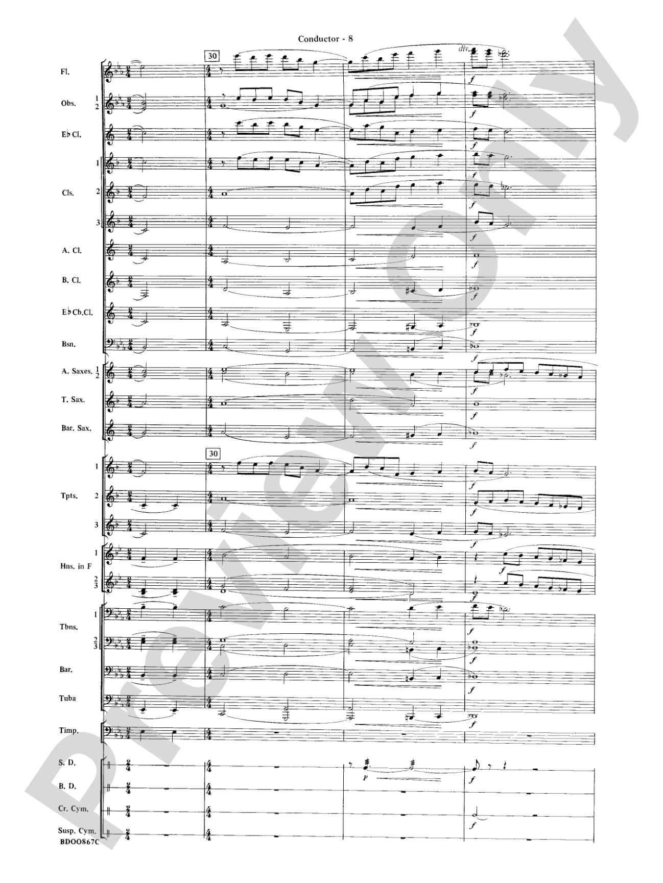 Aria Cantabile: Concert Band Conductor Score & Parts