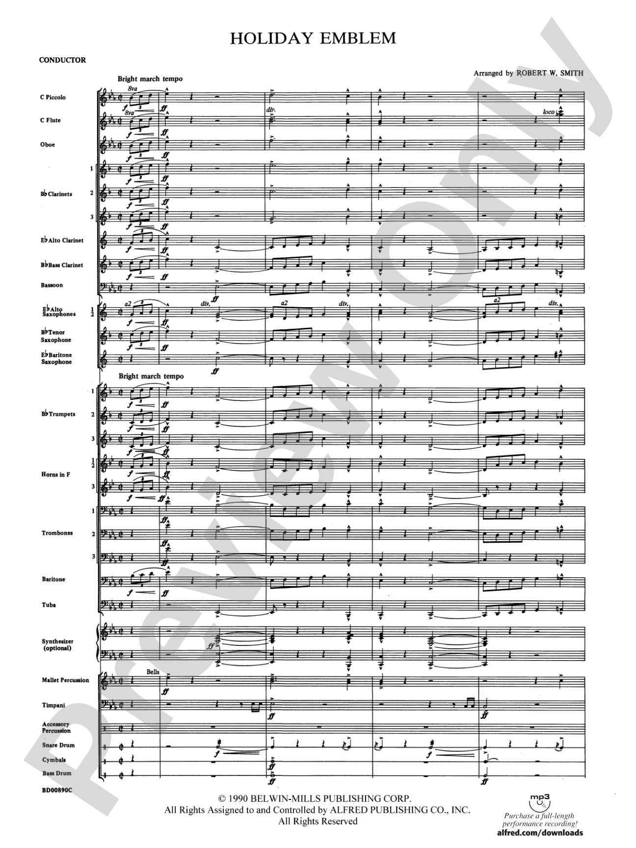 Holiday Emblem: Concert Band Conductor Score & Parts