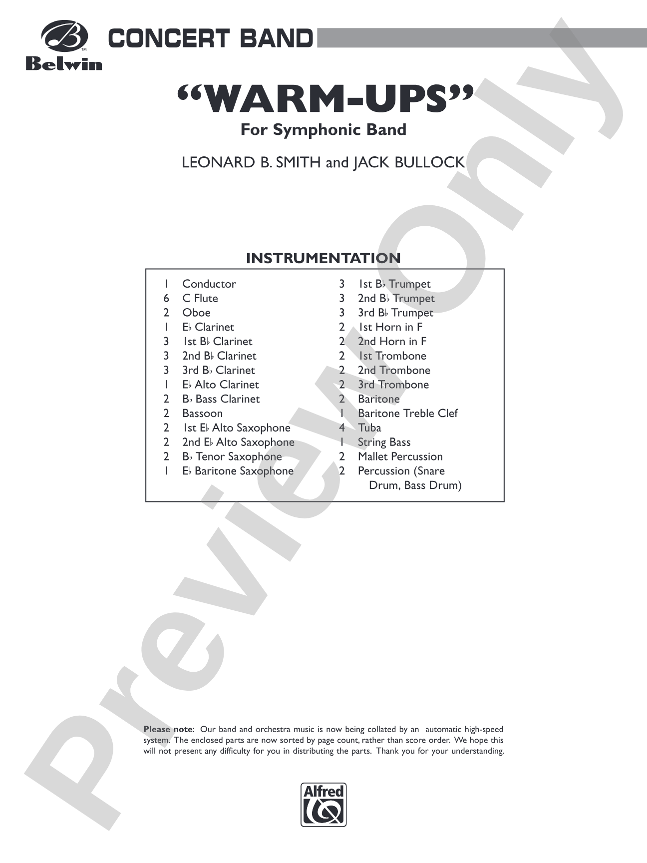 Belwin "Warm-Ups" for Symphonic Band: Score
