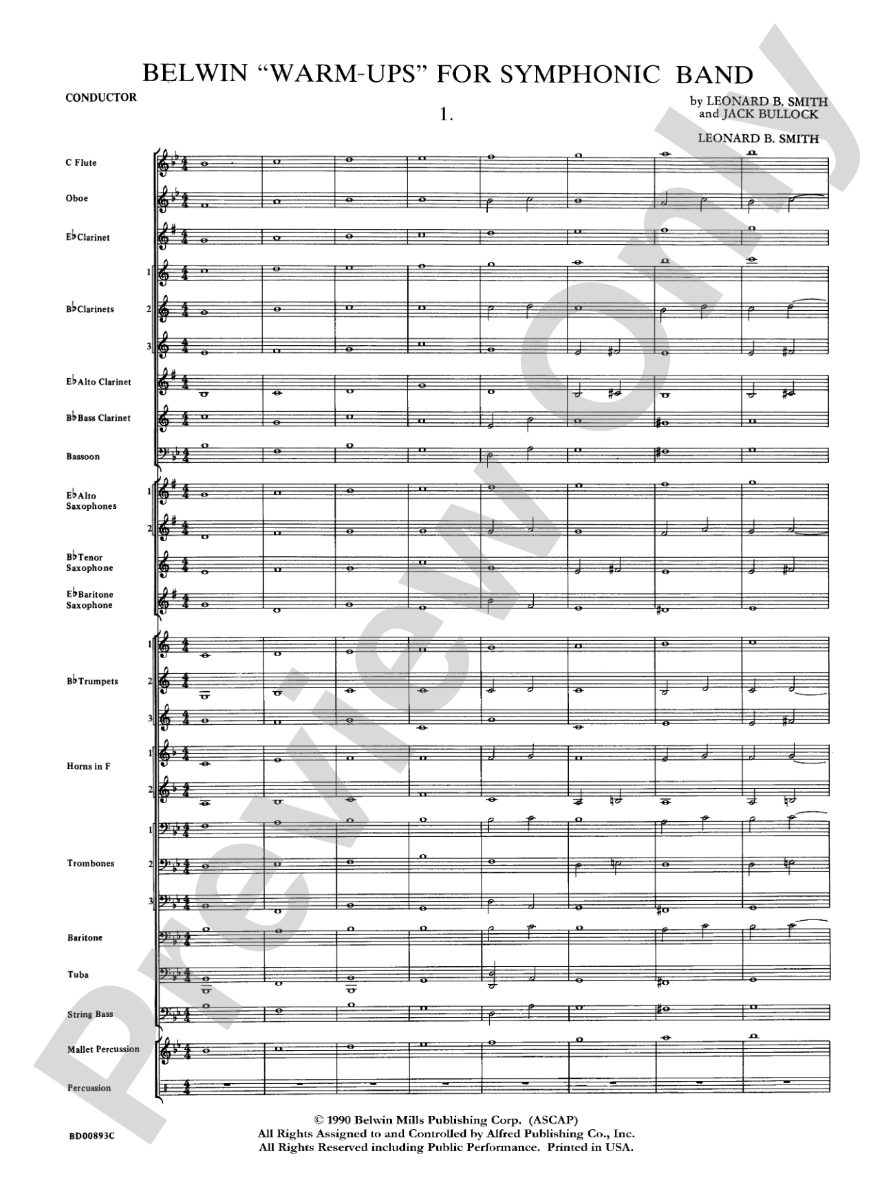 Belwin "Warm-Ups" for Symphonic Band: Score