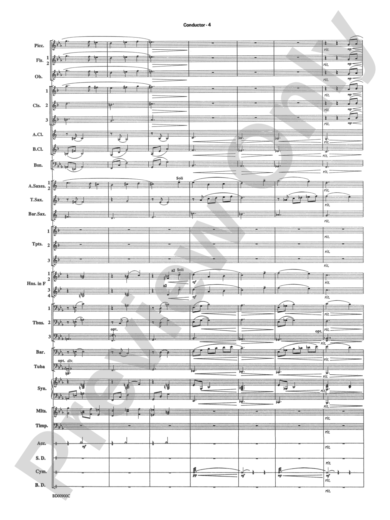 Precious Lord, Take My Hand: Concert Band Conductor Score & Parts