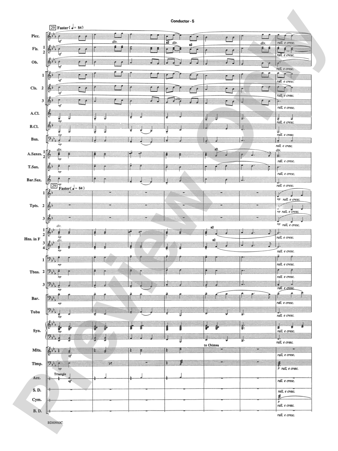 Precious Lord, Take My Hand: Concert Band Conductor Score & Parts