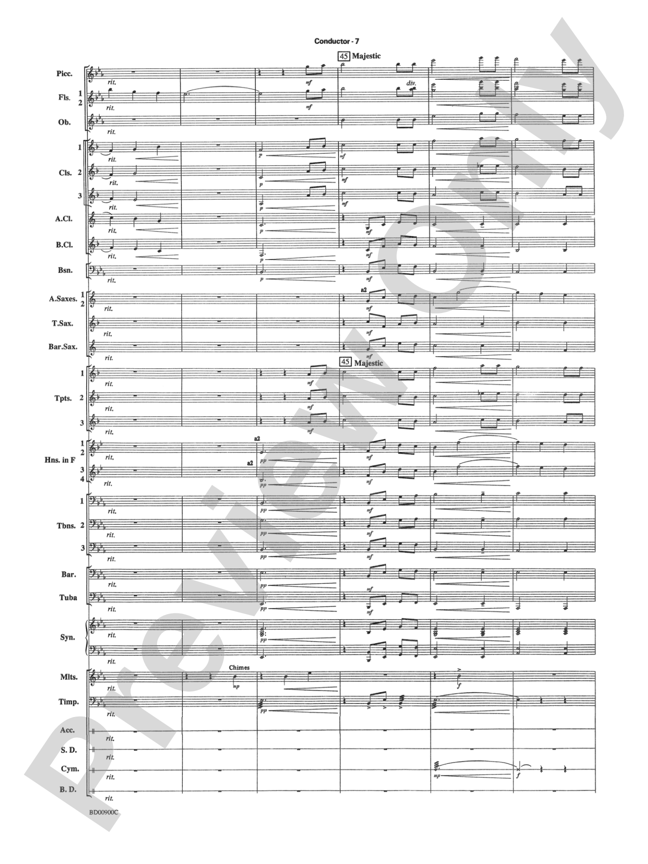 Precious Lord, Take My Hand: Concert Band Conductor Score & Parts