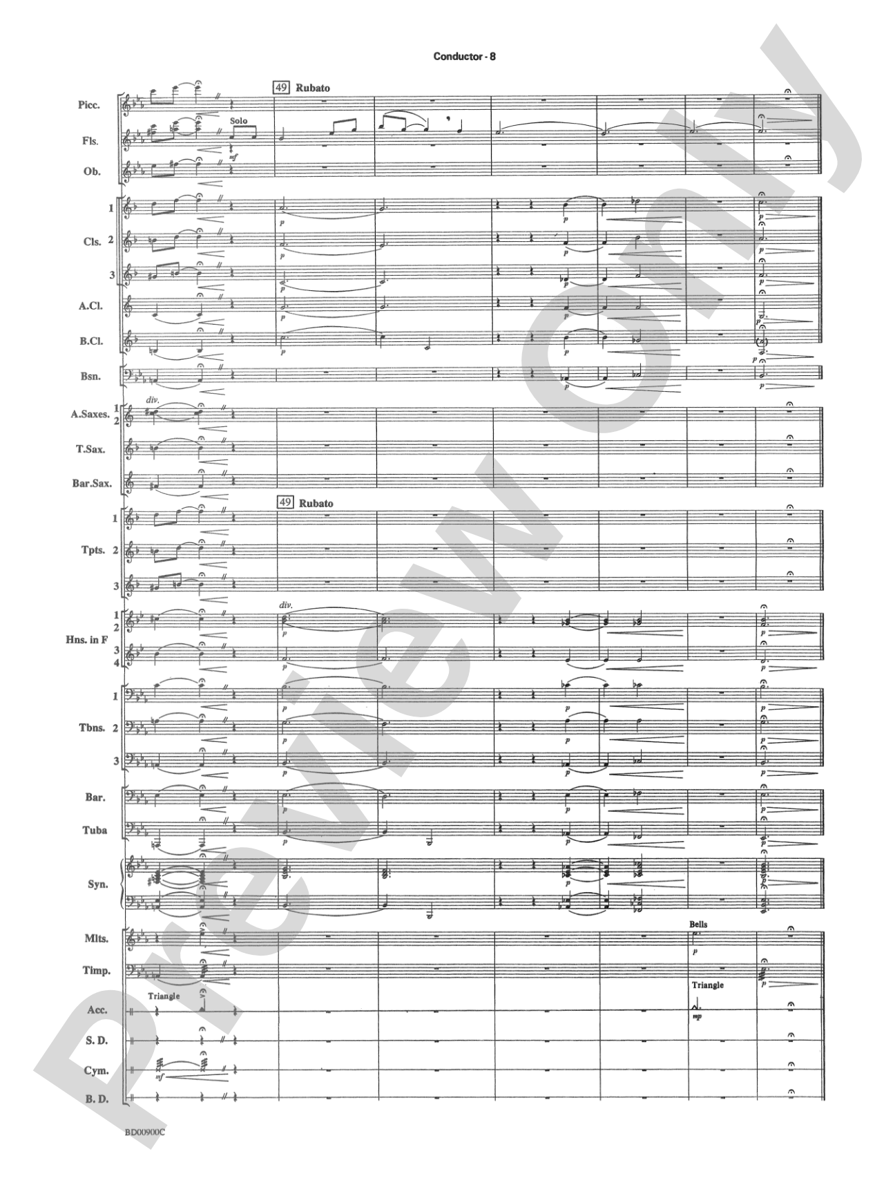 Precious Lord, Take My Hand: Concert Band Conductor Score & Parts