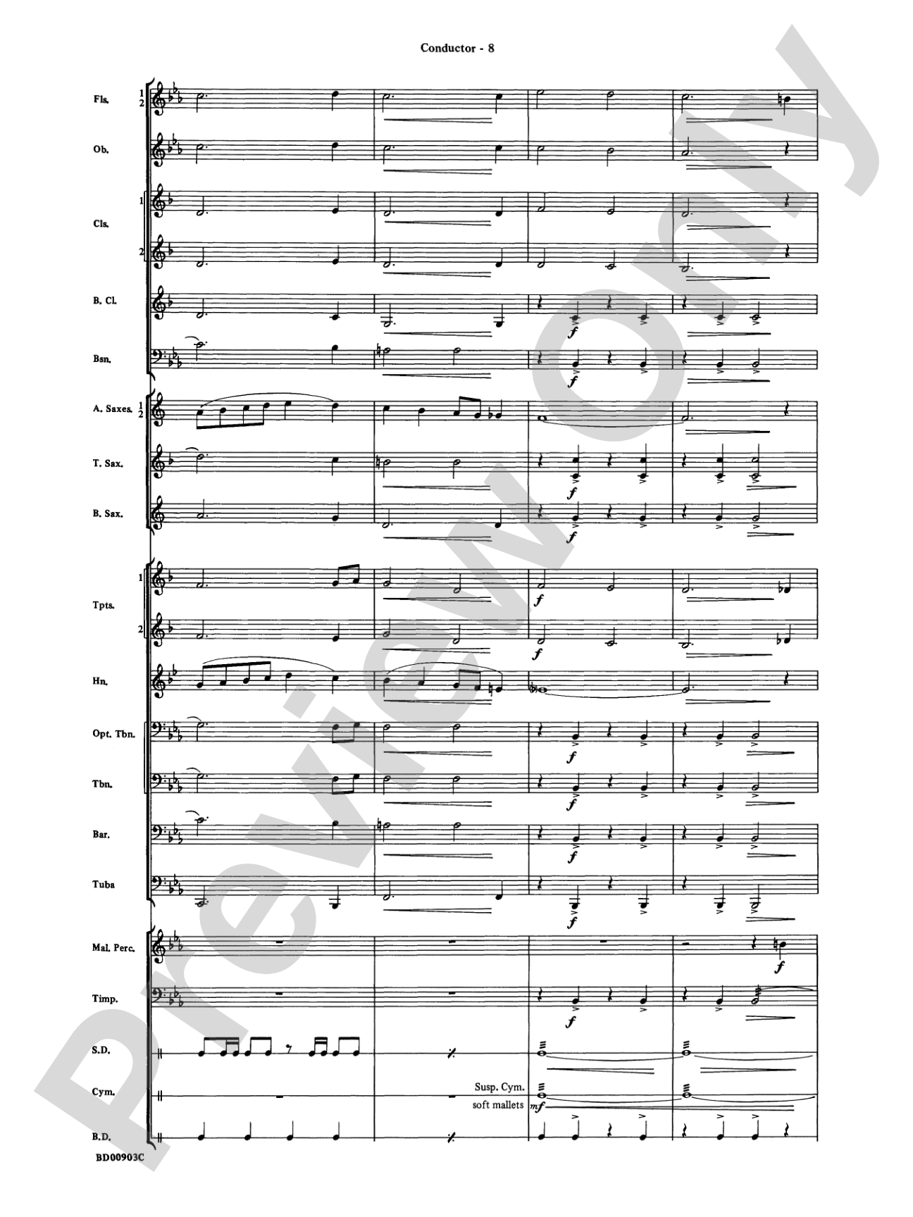Crestar Overture: Concert Band Conductor Score & Parts
