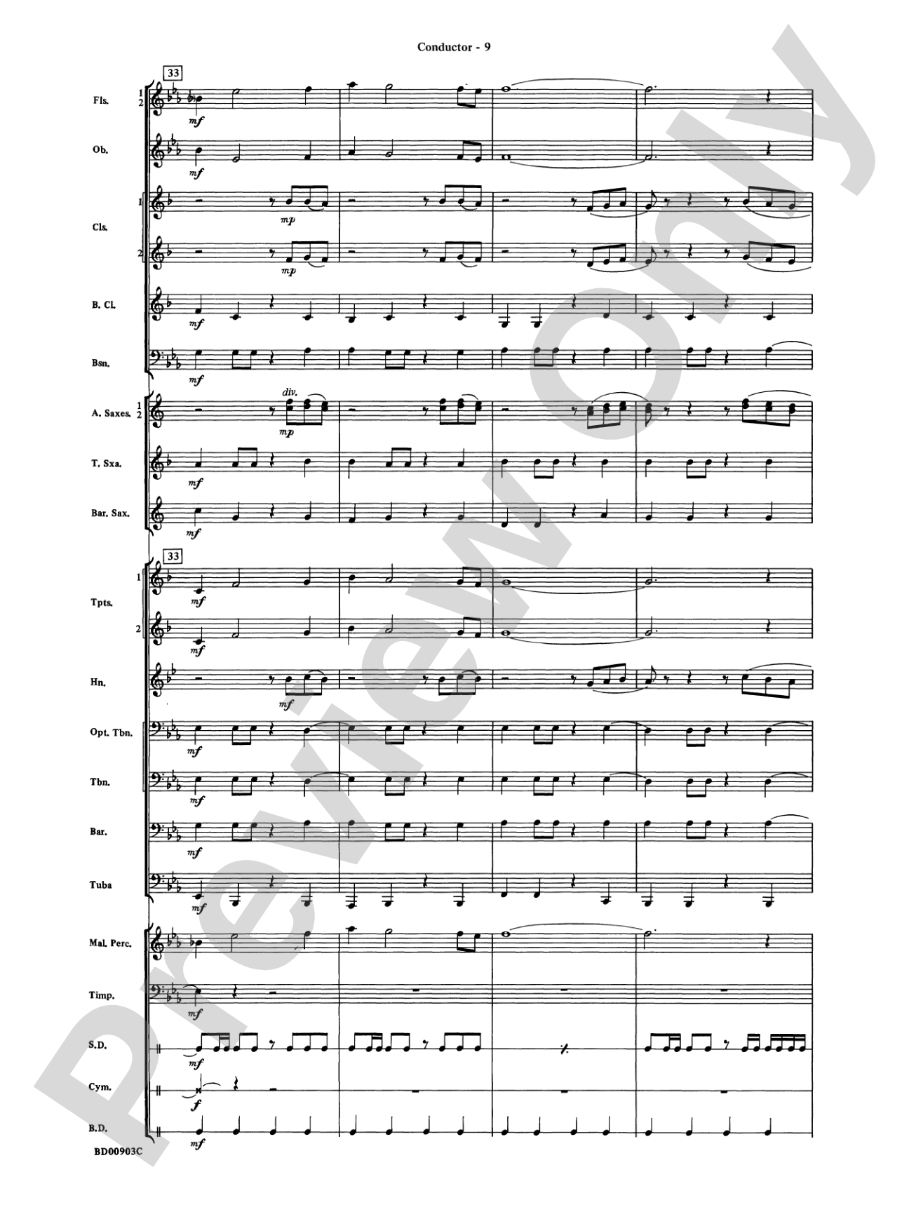 Crestar Overture: Concert Band Conductor Score & Parts