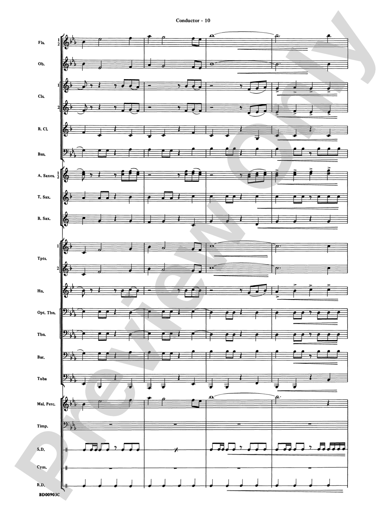 Crestar Overture: Concert Band Conductor Score & Parts