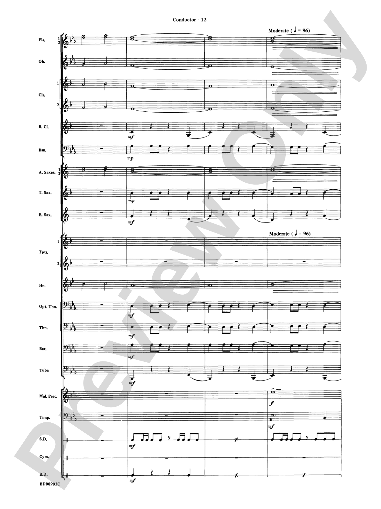Crestar Overture: Concert Band Conductor Score & Parts