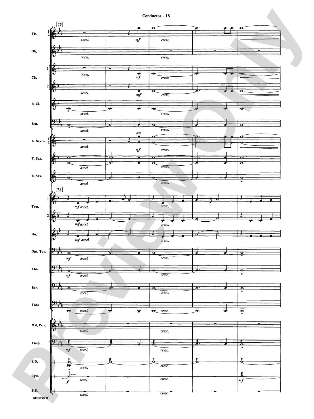 Crestar Overture: Concert Band Conductor Score & Parts